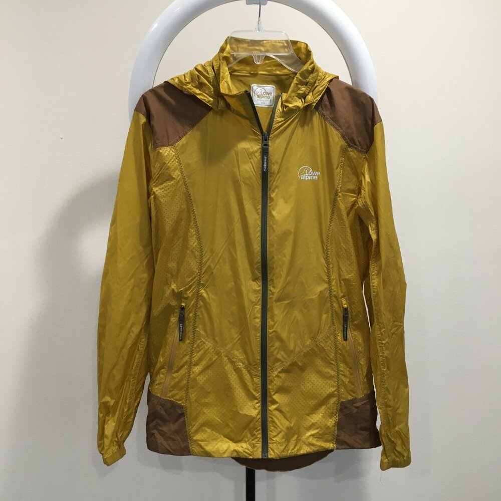 LOWE ALPINE Harris Dark Mustard Yellow Brown Mesh Thin Lightweight Hoodie Jacket